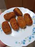 Croquetas de abadejo y pimiento asado