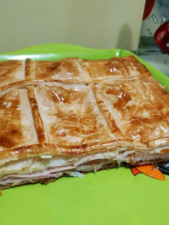 Receta Empanada de hojaldre de pavo y queso 🤤🤤🤤  que Delicioso