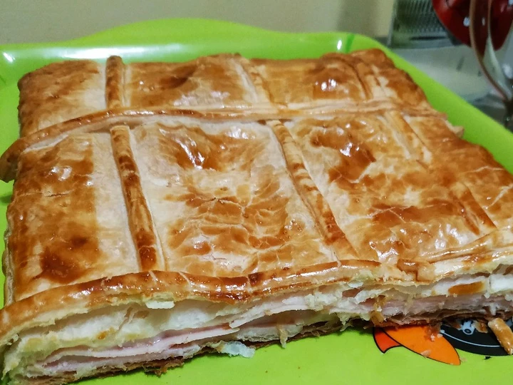 Receta Empanada de hojaldre de pavo y queso 🤤🤤🤤  que Delicioso
