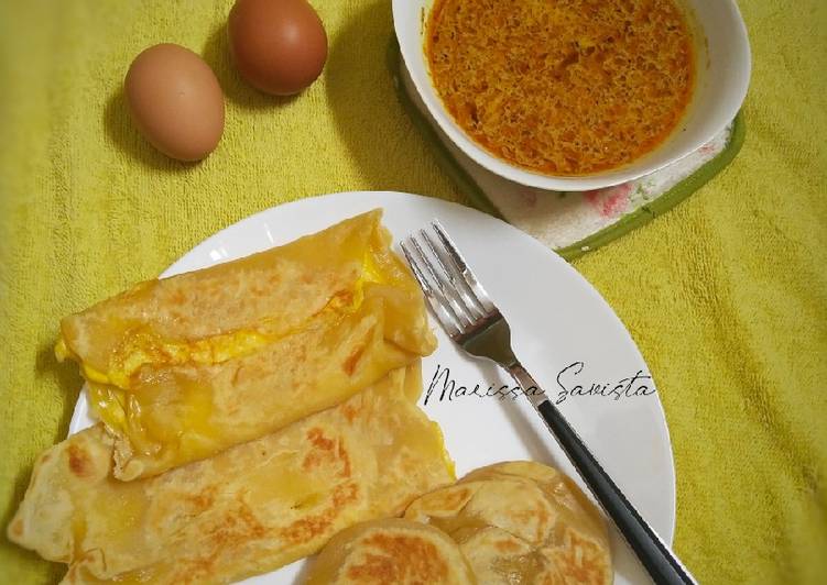 Cara Membuat 65. Egg Cheese Prata (Roti Canai/Roti Maryam), Bikin Ngiler