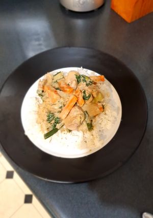 A picture of Thai green curry.
