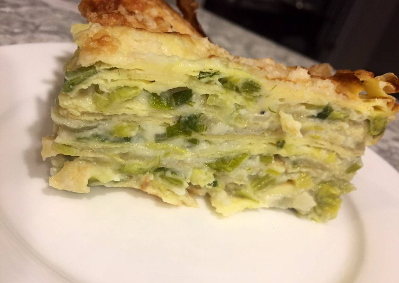 Pasticho de Crepes de ajo porro