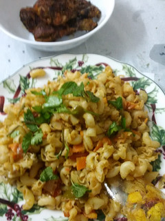 A picture of Macaroni Pasta - Indian style.