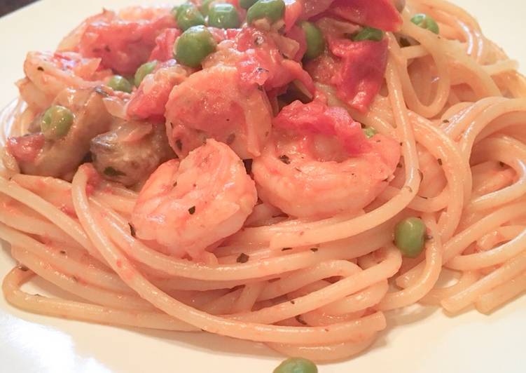 Recipe of Speedy Shrimp, Tomato, &amp; Cream Cheese Pasta