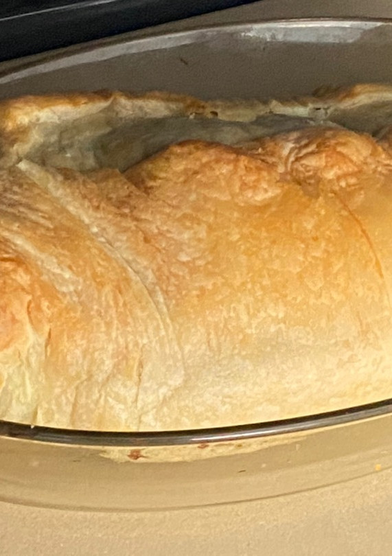 Una foto de Hojaldre salado de espinacas, piñones y coco
