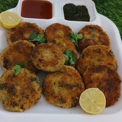 A picture of Crispy, Potato, sweet corn cheese cutlets.