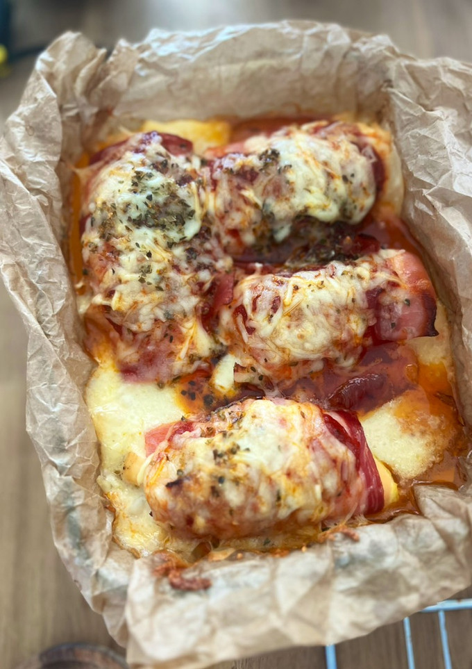 Una foto de Pechugas de pollo rellenas al horno - Receta de Batch Cooking