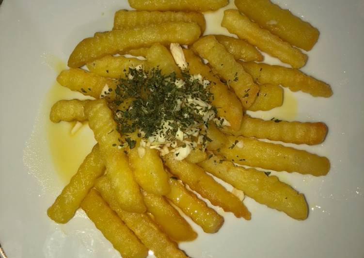 Resep: Kentang goreng - French Fries Garlic Butter yang Renyah