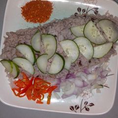 A picture of Rice and beans.