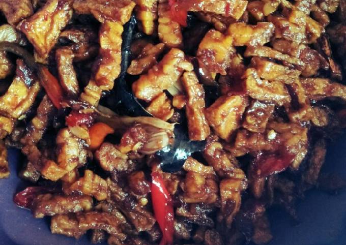 Oreg tempe tahu pedas ala anak kos