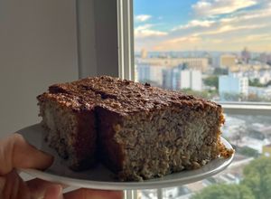Una foto de Budín de avena con banana, coco y chía! 🥥 🍌