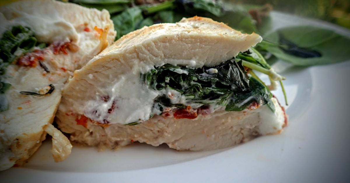 Sundried Tomato, Spinach, & Goat Cheese Stuffed Chicken Recipe by Nikki
