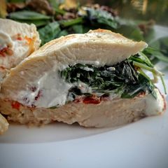 Sundried Tomato, Spinach, & Goat Cheese Stuffed Chicken A picture of Sundried Tomato, Spinach, & Goat Cheese Stuffed Chicken.