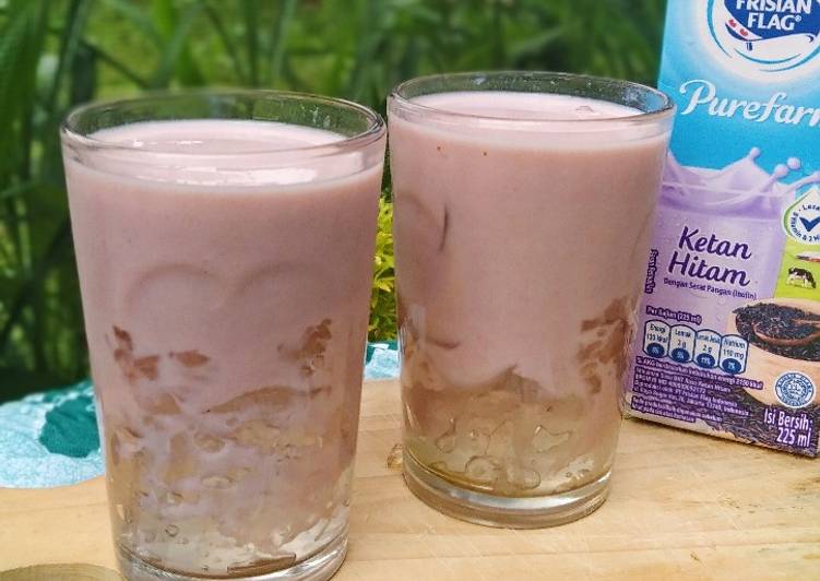 Cara Gampang Menyiapkan Es jelly susu ketan hitam🍹 yang Bikin Ngiler