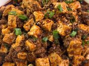A picture of ground beef and tofu