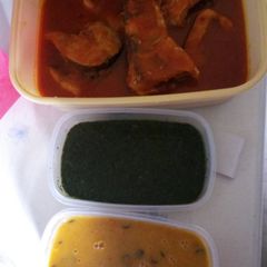 A picture of Gbegiri, Ewedu & Fresh Fish Stew Combo.