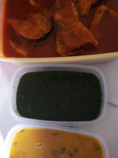A picture of Gbegiri, Ewedu & Fresh Fish Stew Combo.