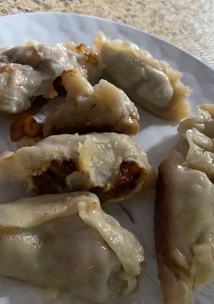 Una foto de Dumplings veganos