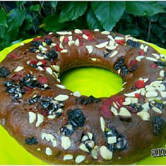 A picture of Dry fruit chocolate cake.