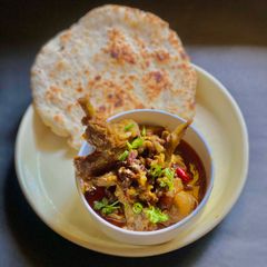 A picture of Moong Dal Gosht / Green Moong Dal cooked with Mutton.