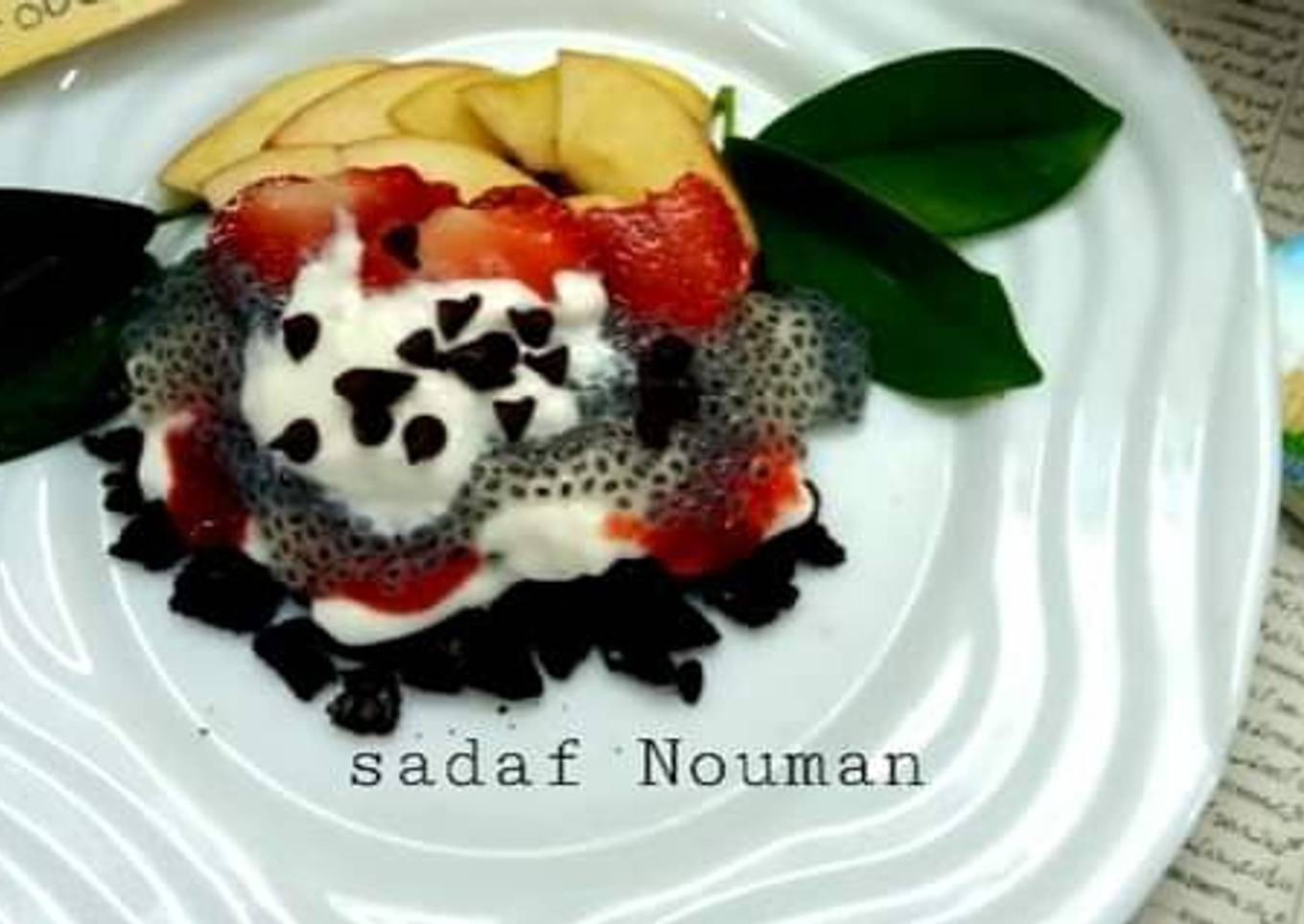 Fresh yogurt with fruit and chia seed
