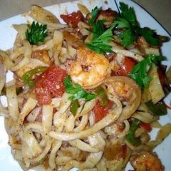 Prawns spaghetti A picture of Prawns spaghetti.
