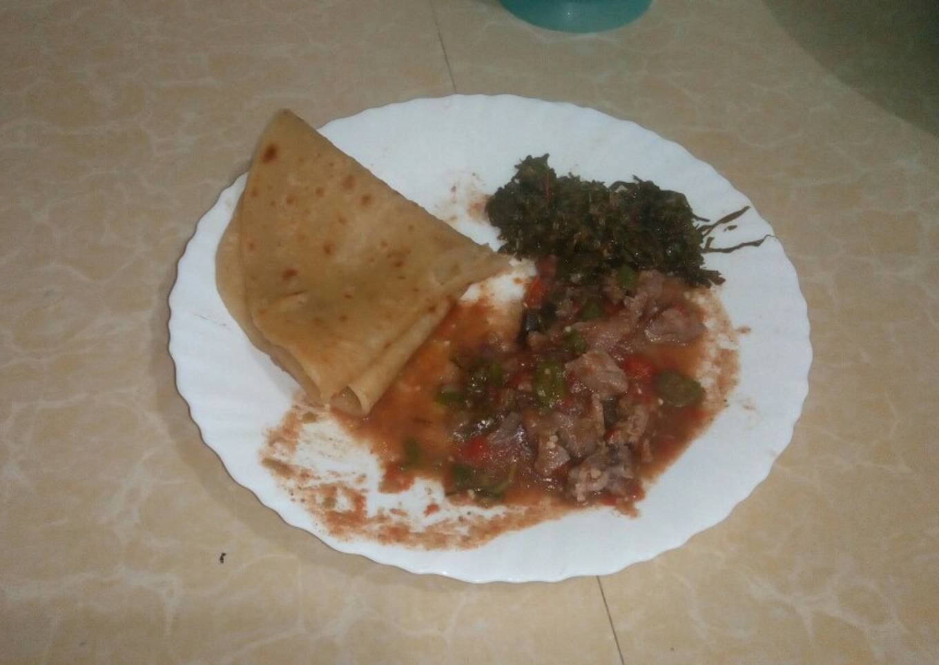 Chapati & Beef (Wet Fry)