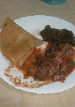 A picture of Chapati & Beef (Wet Fry).
