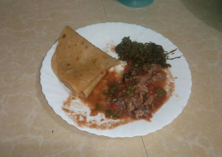 Chapati &amp; Beef (Wet Fry)