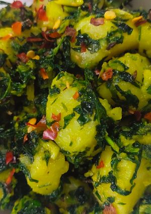 મેથી ભાજી બટાકાનુ શાક (Methi Bhaji Bataka Shak Recipe In Gujarat રેસીપી મુખ્ય ફોટો