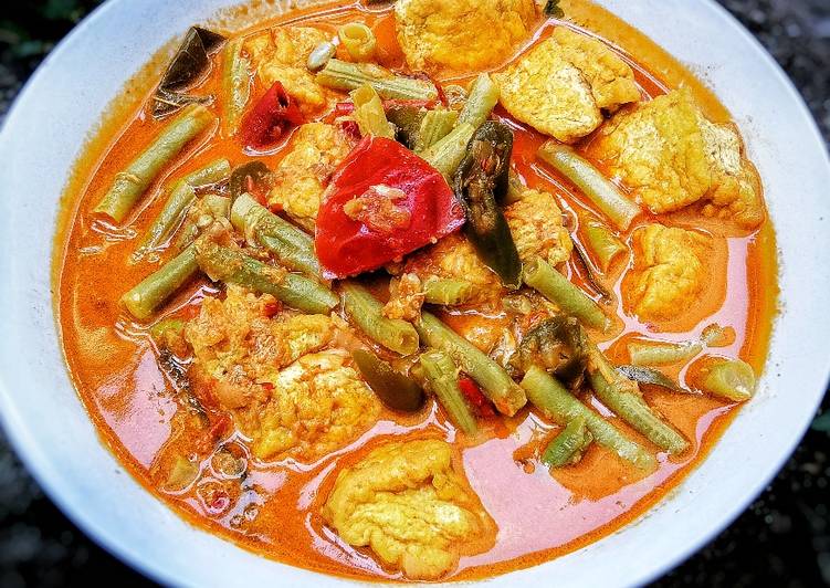 Proses meracik Sayur Santan Tahu Kacang Panjang yang Lezat Sekali