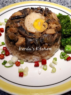 Foto resep Nasi Tim Ayam Jamur Sederhana