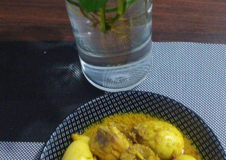 Resep Gulai Ayam &amp;Telur (sedikit santan)😘 Anti Gagal