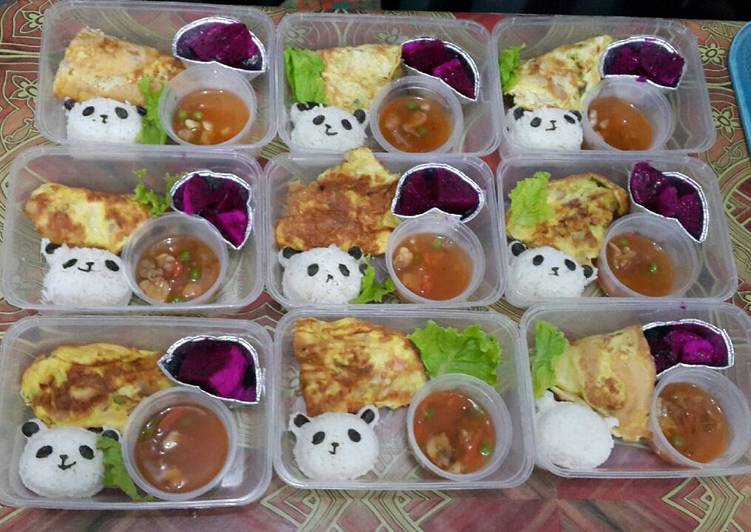 Resep Bekal Anak Bento "Panda Cute" 🐼😊😘 oleh Bunda Eqa 