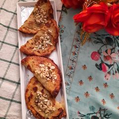 A picture of Malpua (indian dessert).