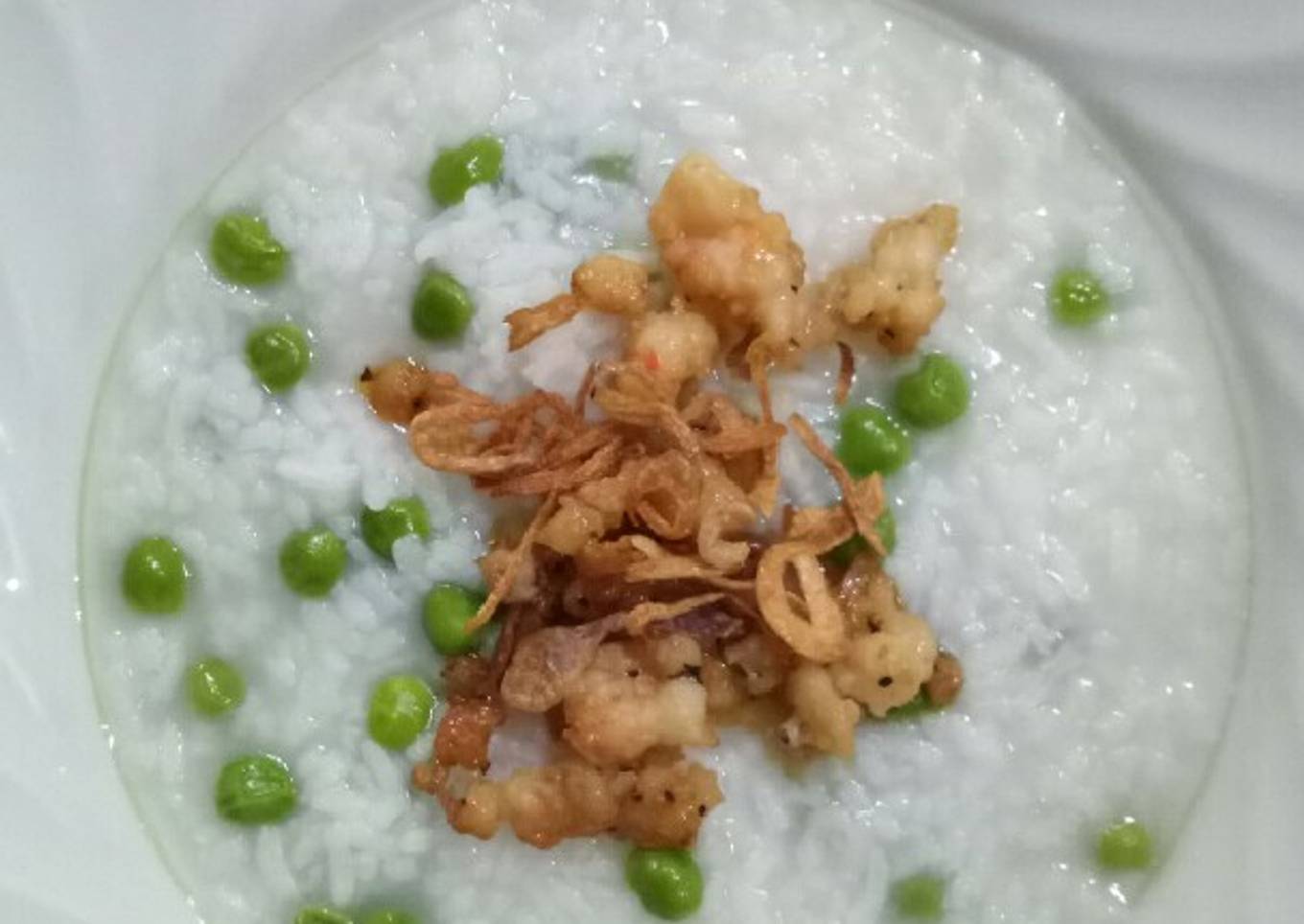 Bubur udang tumis