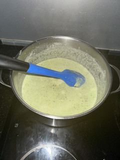 A picture of Cream of broccoli soup - easy from leftovers.