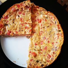 Veggie eggs and oat flour pie 🥧🥧 A picture of Veggie eggs and oat flour pie 🥧🥧.