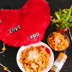 Red sauce pasta (cheese red sauce pasta) A picture of Red sauce pasta (cheese red sauce pasta).