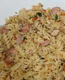 Pasta Spiral Goreng Sosej Pedas