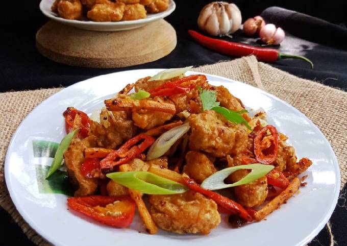 Ayam Popcorn goreng Bawang