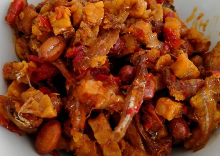 Bumbu 81. Balado TTK (Teri Tempe Kacang) | Bahan Membuat 81. Balado TTK (Teri Tempe Kacang) Yang Enak Dan Lezat