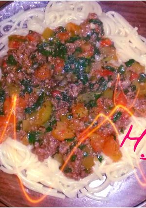 صورة لوصفة السباجيتي الإيطالية ₩ طبق بتقدم مع اطباق رمضان على المائدة ₩ 😍