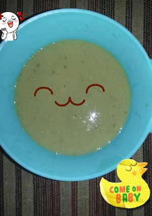 Foto resep MPASI 6m+ : Bubur Jagung,Kacang Hijau,Seledri,Telur Puyuh