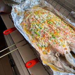 A picture of Braai’d Salmon.