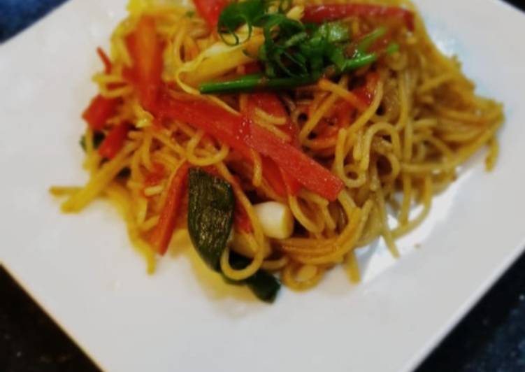 Simple Way to Prepare Homemade Spicy chinese noodles