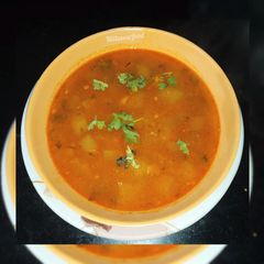 A picture of Leftover sambhar with torai and kaddu / lukki.
