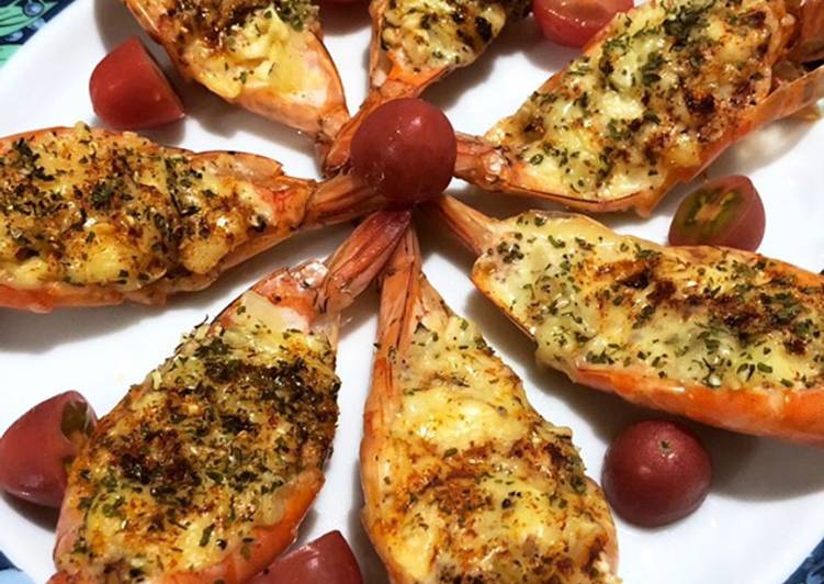 Udang panggang mozarella