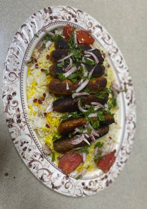 صورة لوصفة رز مع كباب