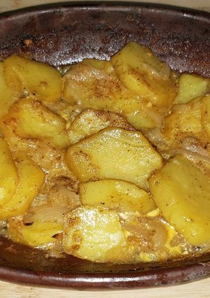 Una foto de Patatas en leche con paprika